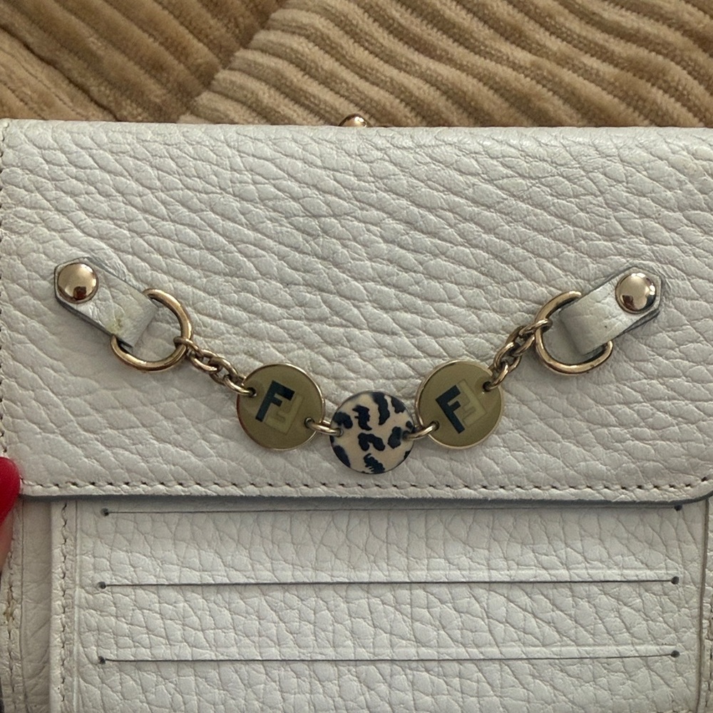 Fendi Pebbled Leather Wallet with Gold Hardware - Picture 6 of 12
